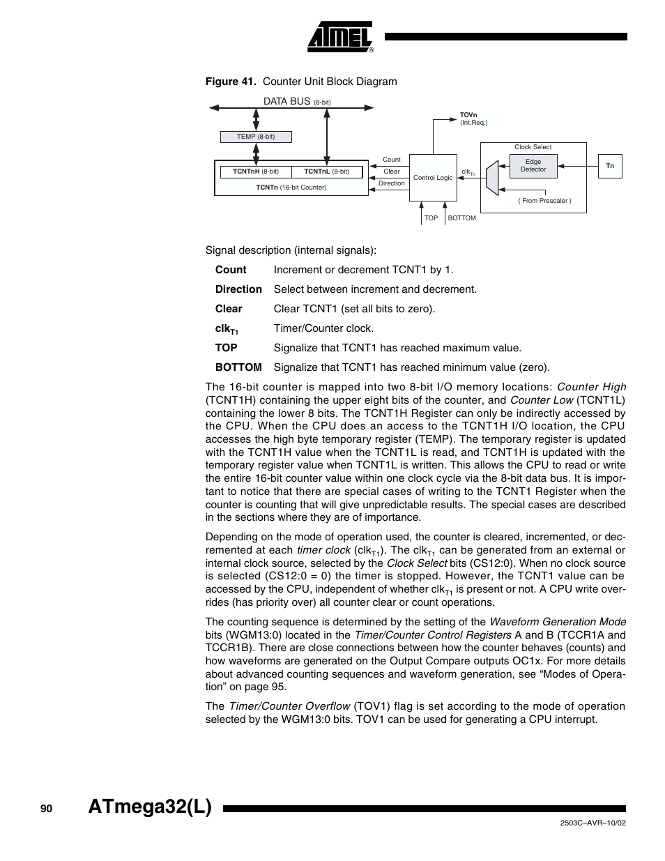 Atmega32(l) | Rainbow Electronics ATmega32L User Manual | Page 90 / 313
