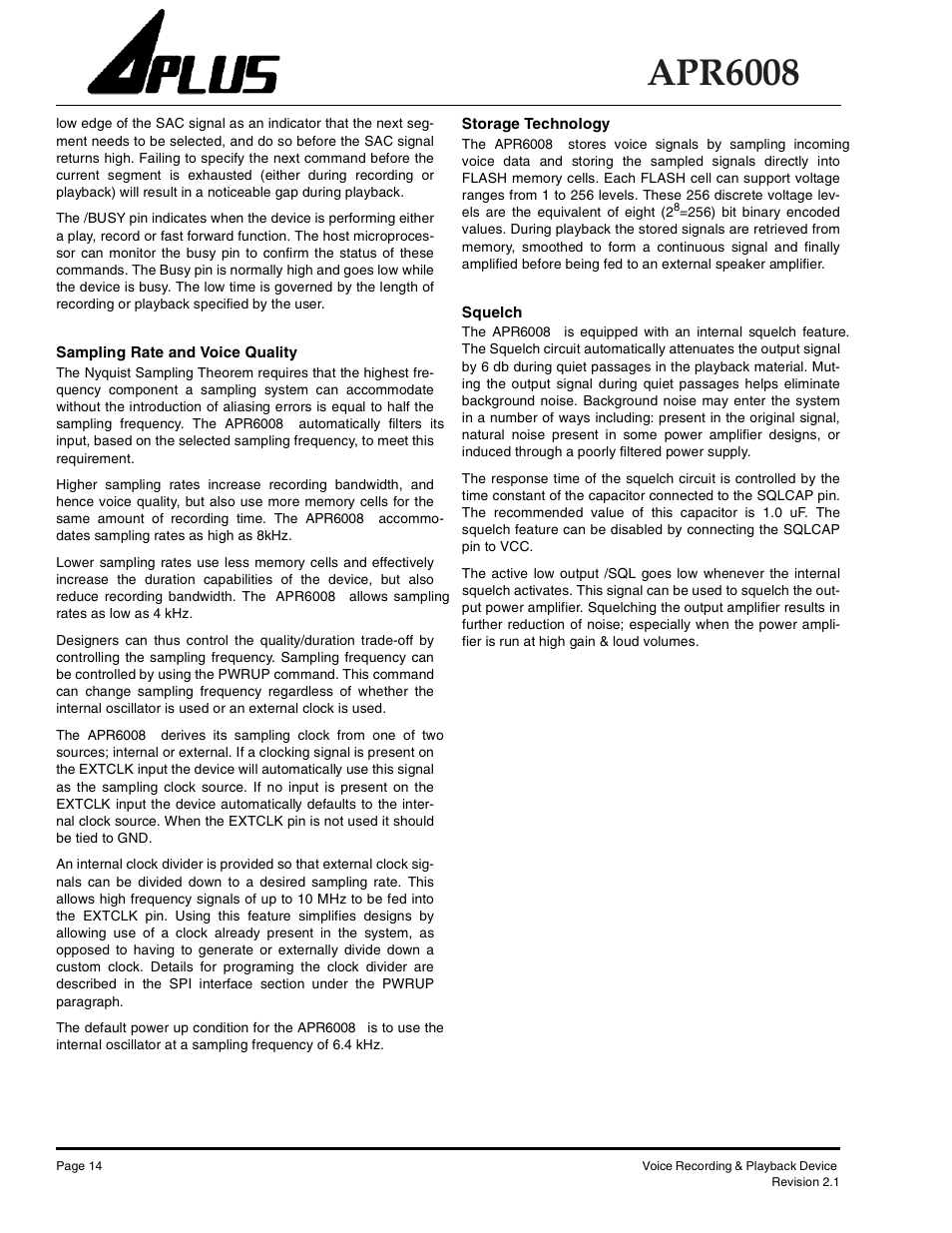 Apr6008 | Rainbow Electronics APR6008 User Manual | Page 14 / 23