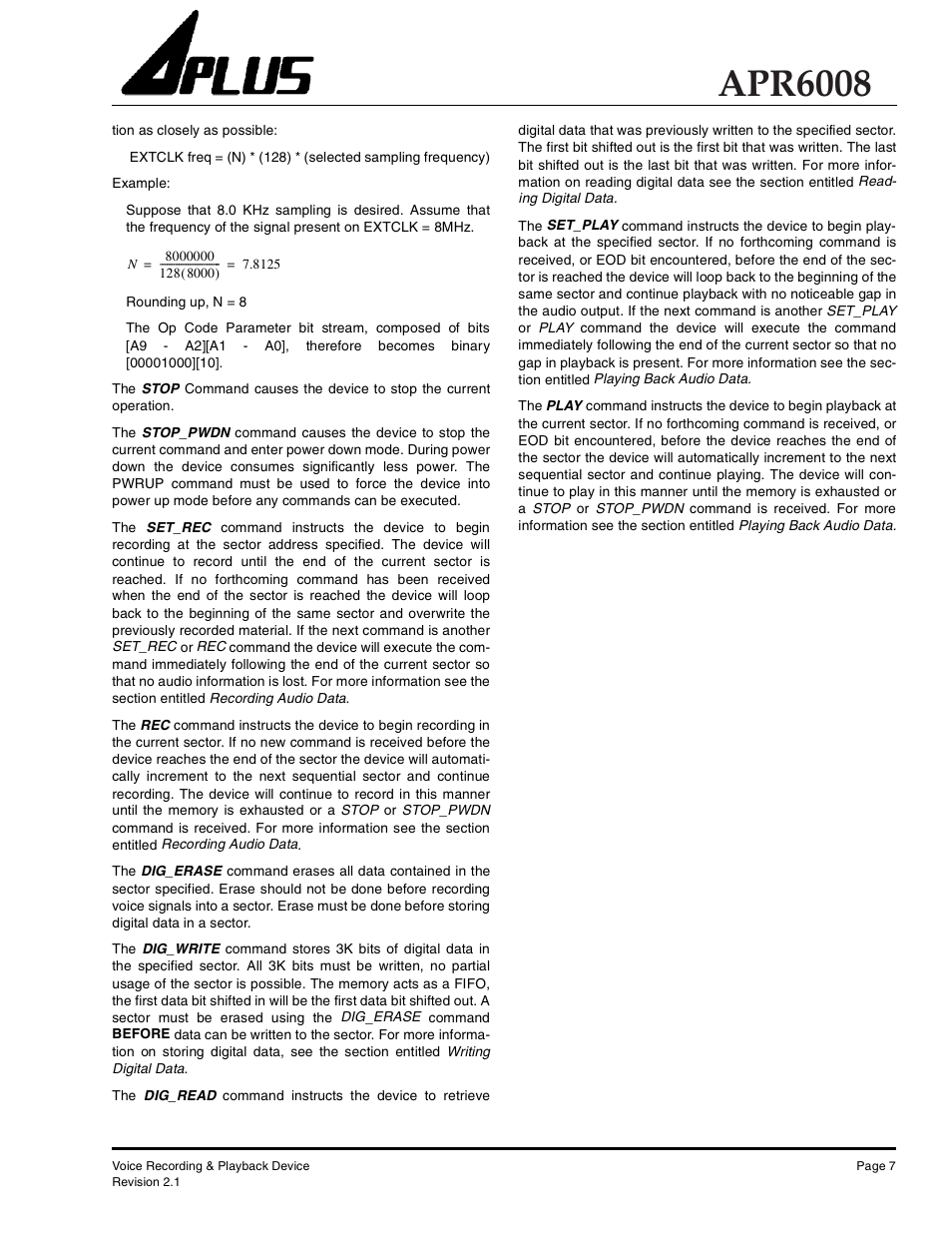 Apr6008 | Rainbow Electronics APR6008 User Manual | Page 7 / 23