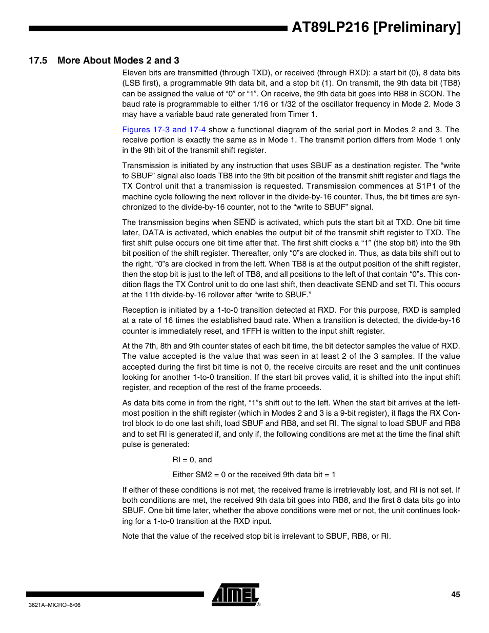 5 more about modes 2 and 3 | Rainbow Electronics AT89LP216 User Manual | Page 45 / 90