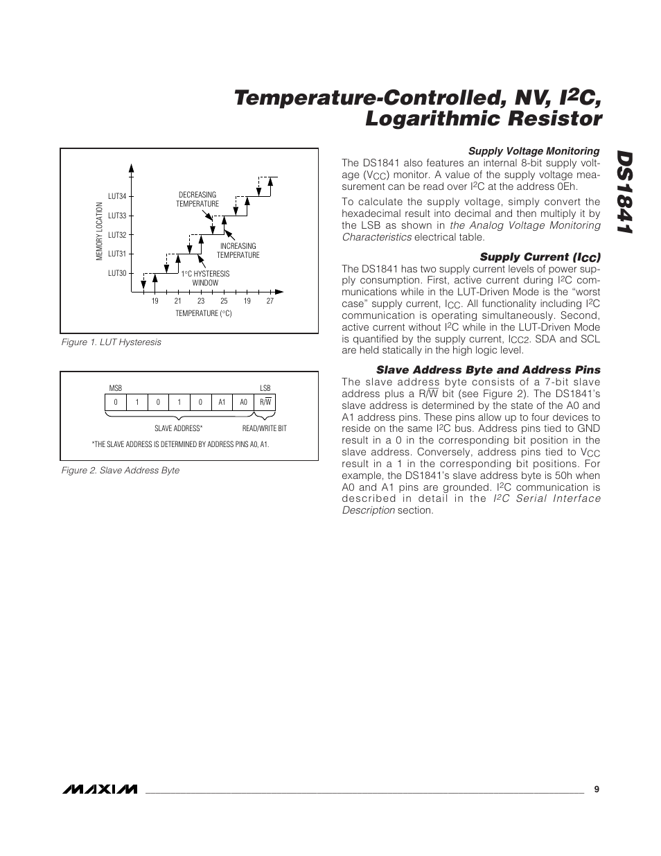 Ds1841 temperature-controlled, nv, i, C, logarithmic resistor | Rainbow Electronics DS1841 User Manual | Page 9 / 16