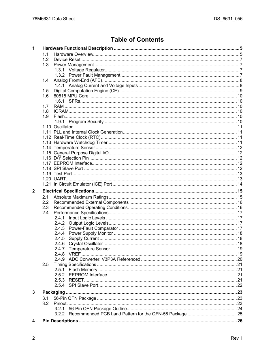 Rainbow Electronics 78M6631 User Manual | Page 2 / 30