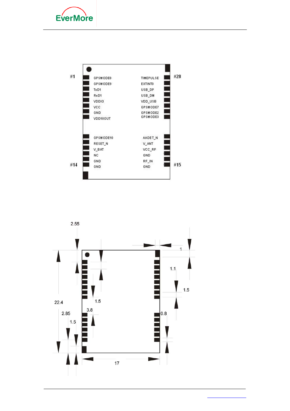 Pin assignment pcb top view, Eb-a802-p gps engine board | Rainbow Electronics EB-A802 User Manual | Page 4 / 9