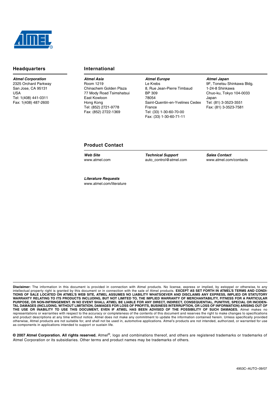 Rainbow Electronics ATA6837 User Manual | Page 17 / 17