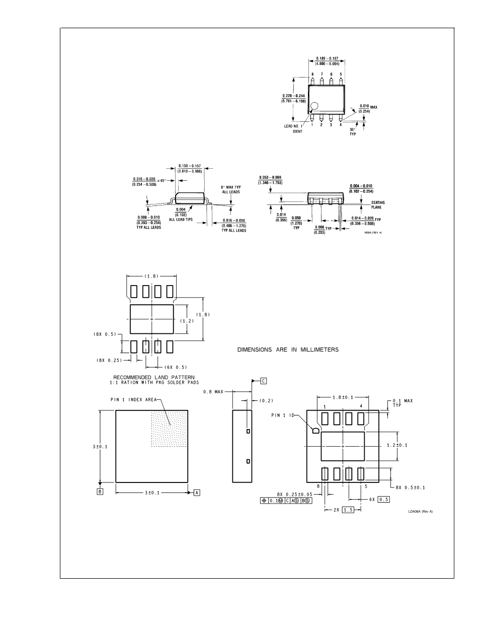 Physical dimensions | Rainbow Electronics DS90LV001 User Manual | Page 12 / 13