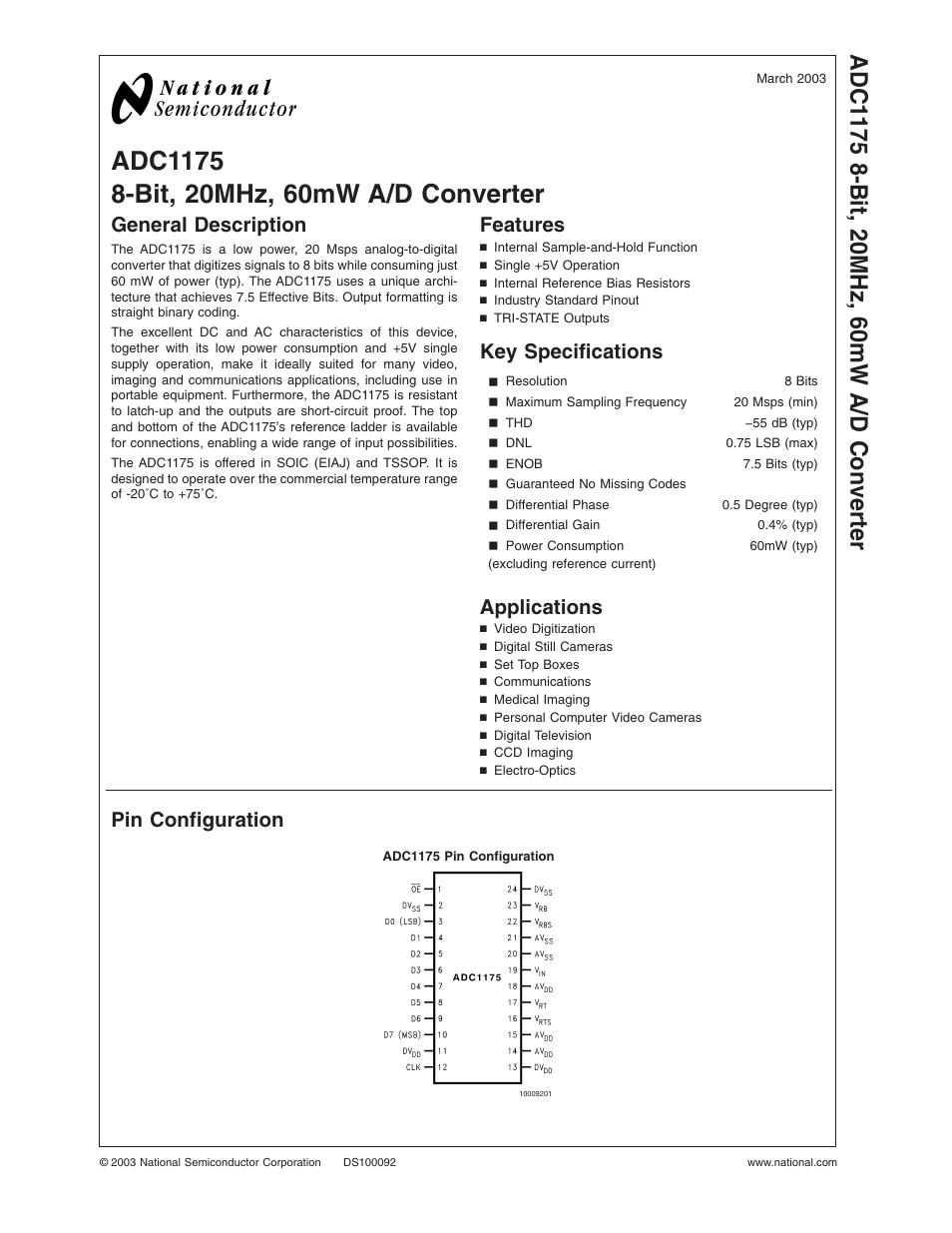 Rainbow Electronics ADC1175 User Manual | 19 pages