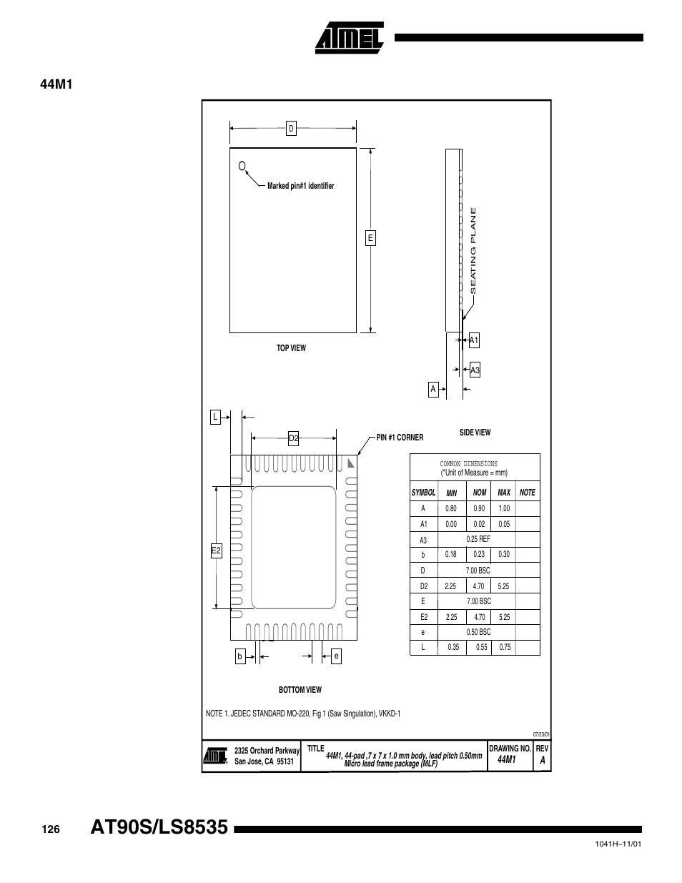 44m1 | Rainbow Electronics AT90LS8535 User Manual | Page 126 / 127