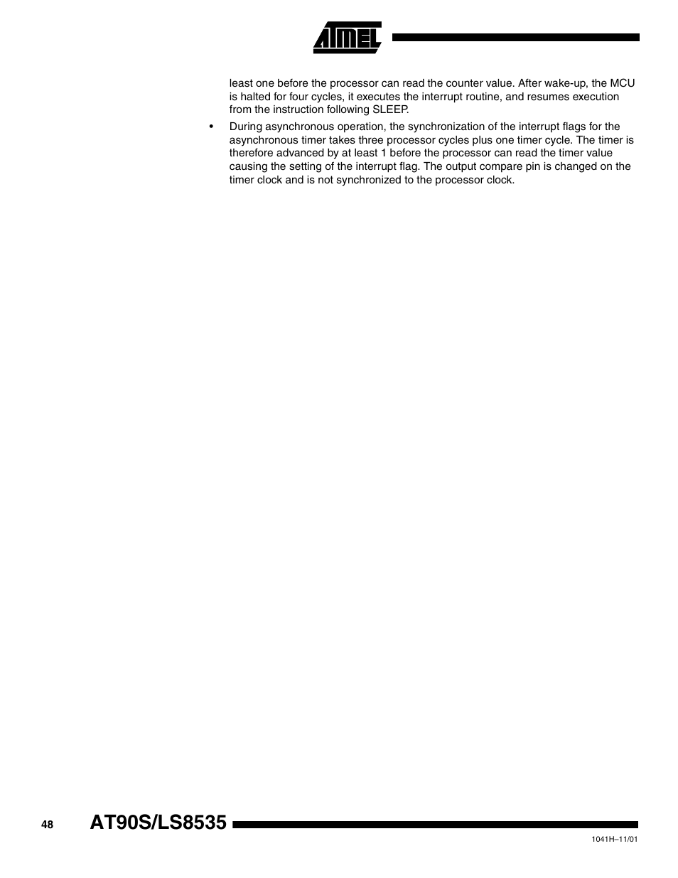Rainbow Electronics AT90LS8535 User Manual | Page 48 / 127
