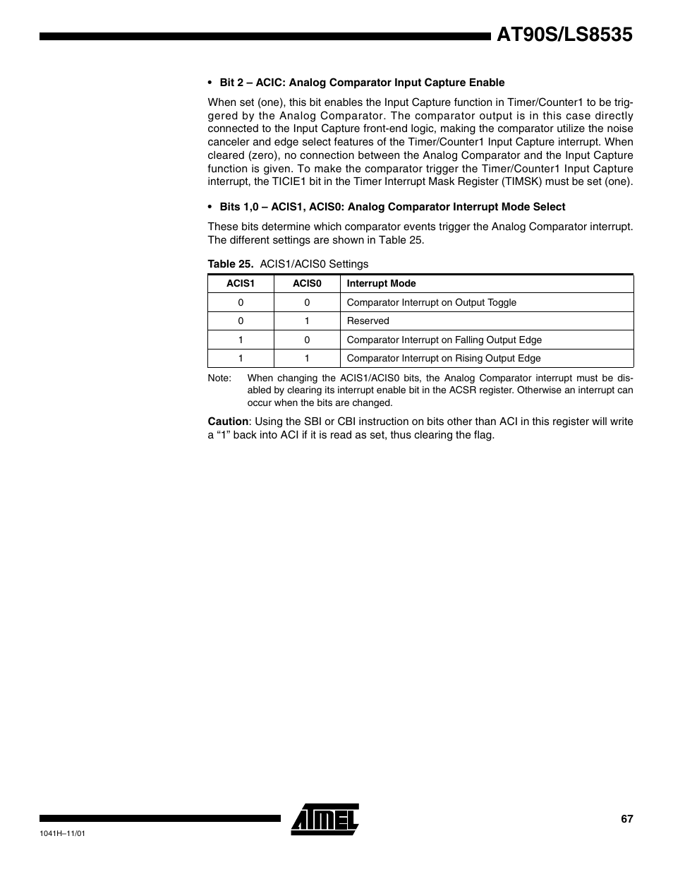Rainbow Electronics AT90LS8535 User Manual | Page 67 / 127