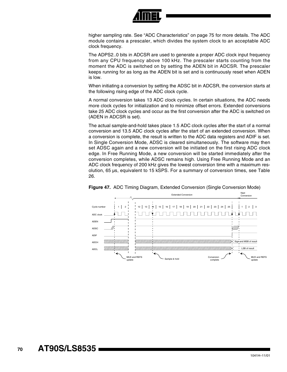 Rainbow Electronics AT90LS8535 User Manual | Page 70 / 127