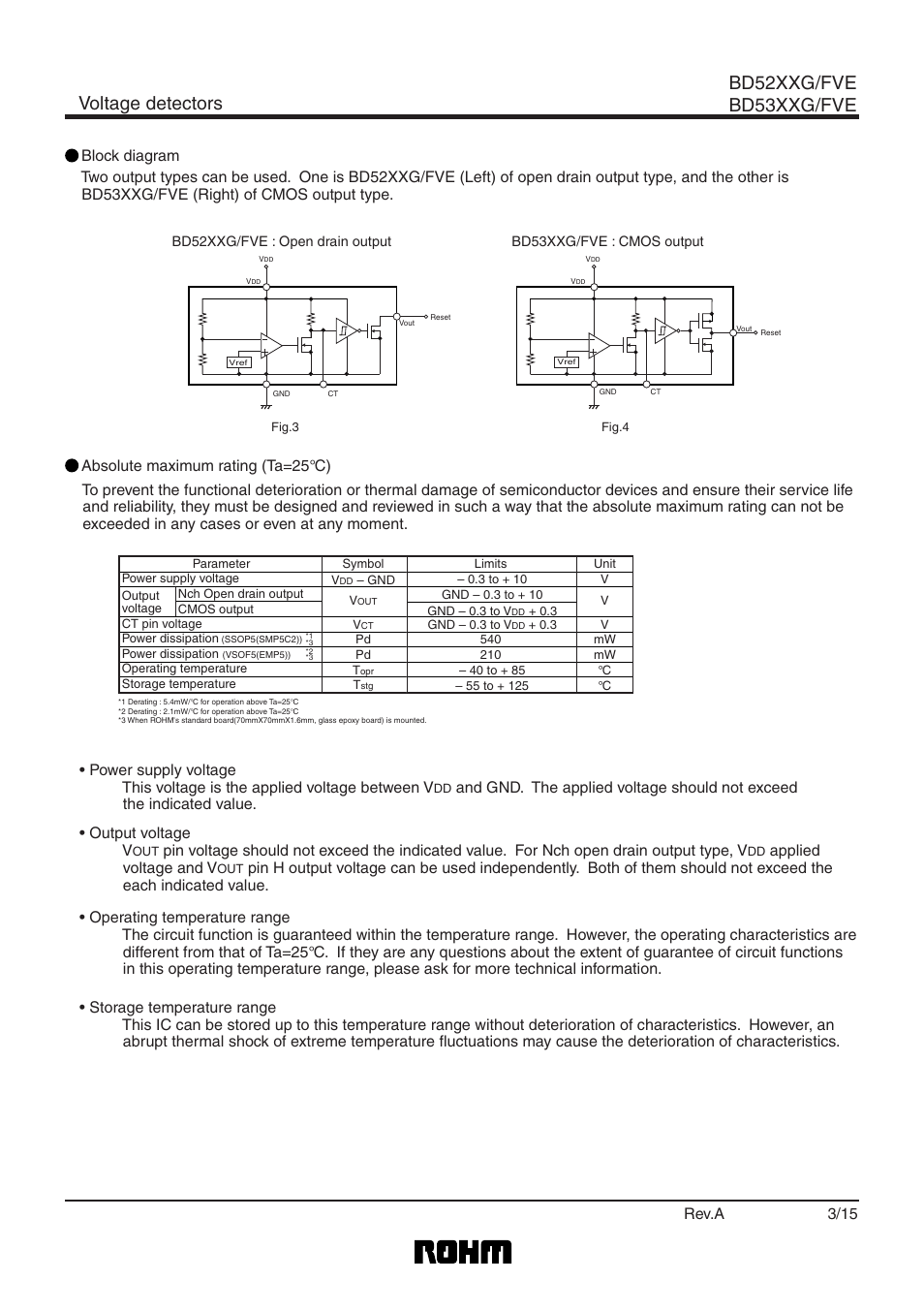 Voltage detectors bd52xxg/fve bd53xxg/fve, Applied voltage and v, Rev.a | Rainbow Electronics BD5323G_FVE User Manual | Page 3 / 16