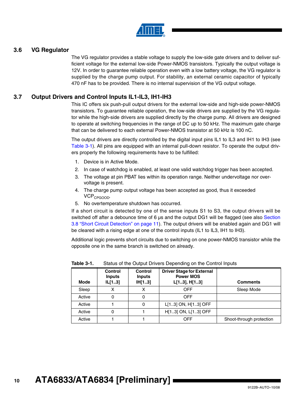 6 vg regulator | Rainbow Electronics ATA6834 User Manual | Page 10 / 25