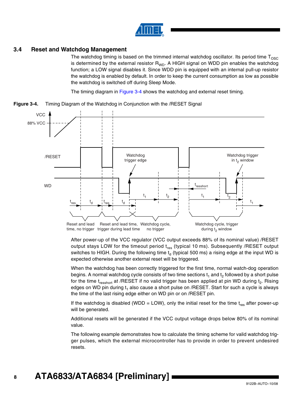 4 reset and watchdog management | Rainbow Electronics ATA6834 User Manual | Page 8 / 25