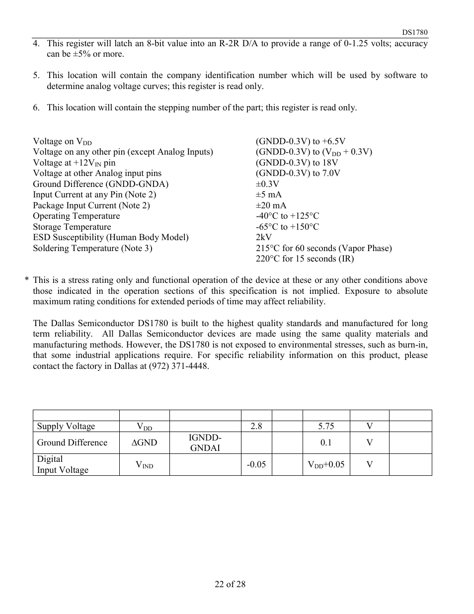 Rainbow Electronics DS1780 User Manual | Page 22 / 28