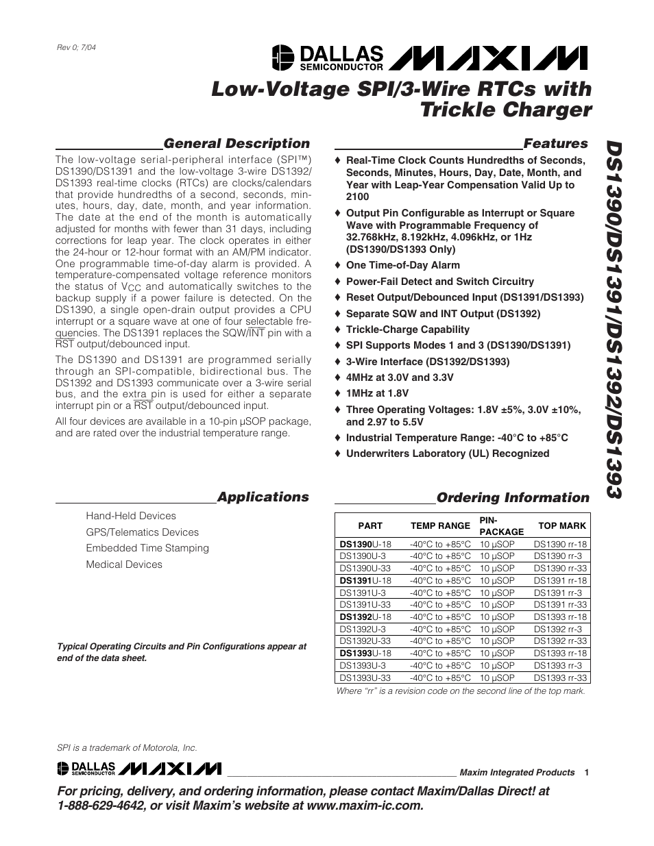 Rainbow Electronics DS1393 User Manual | 24 pages