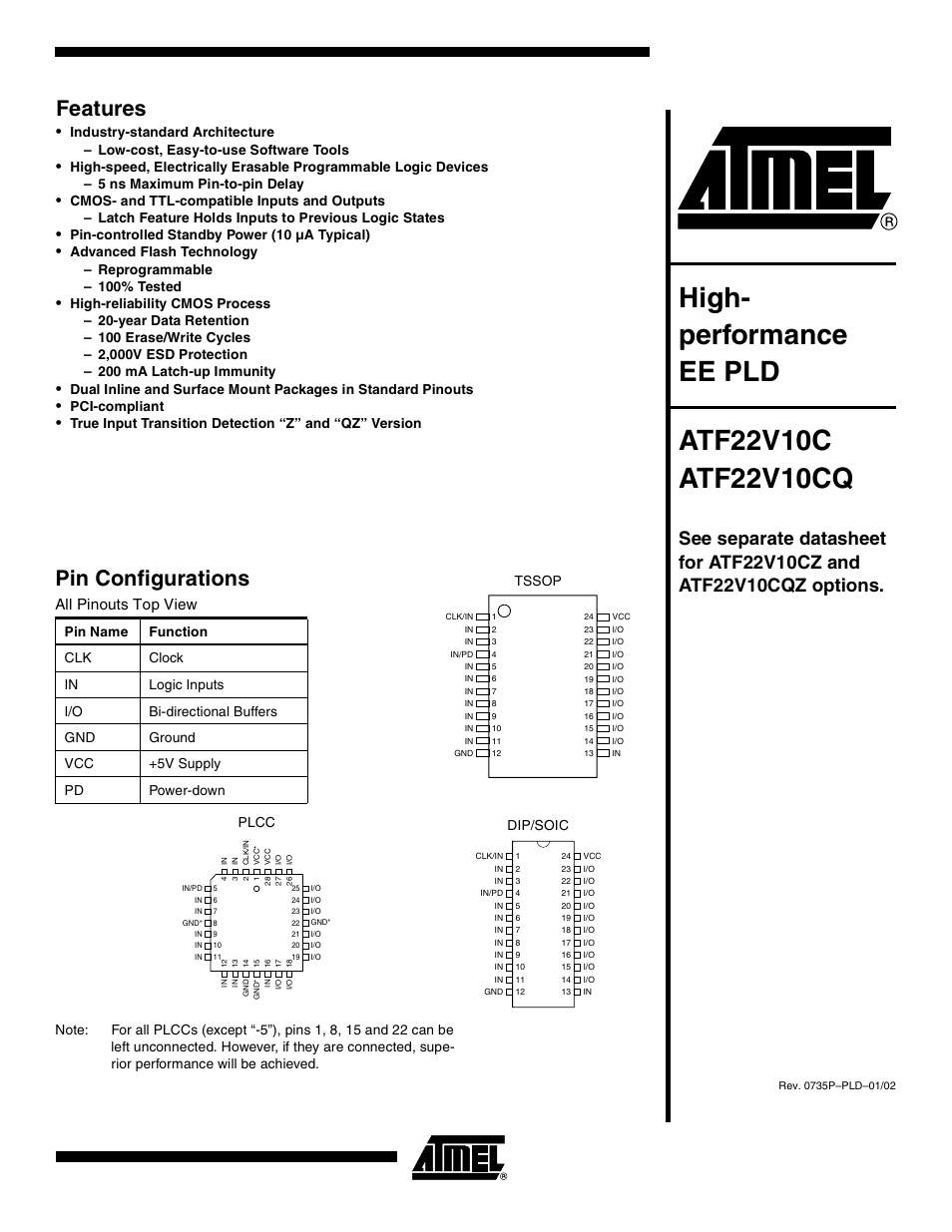 Rainbow Electronics ATF22V10CQ User Manual | 18 pages
