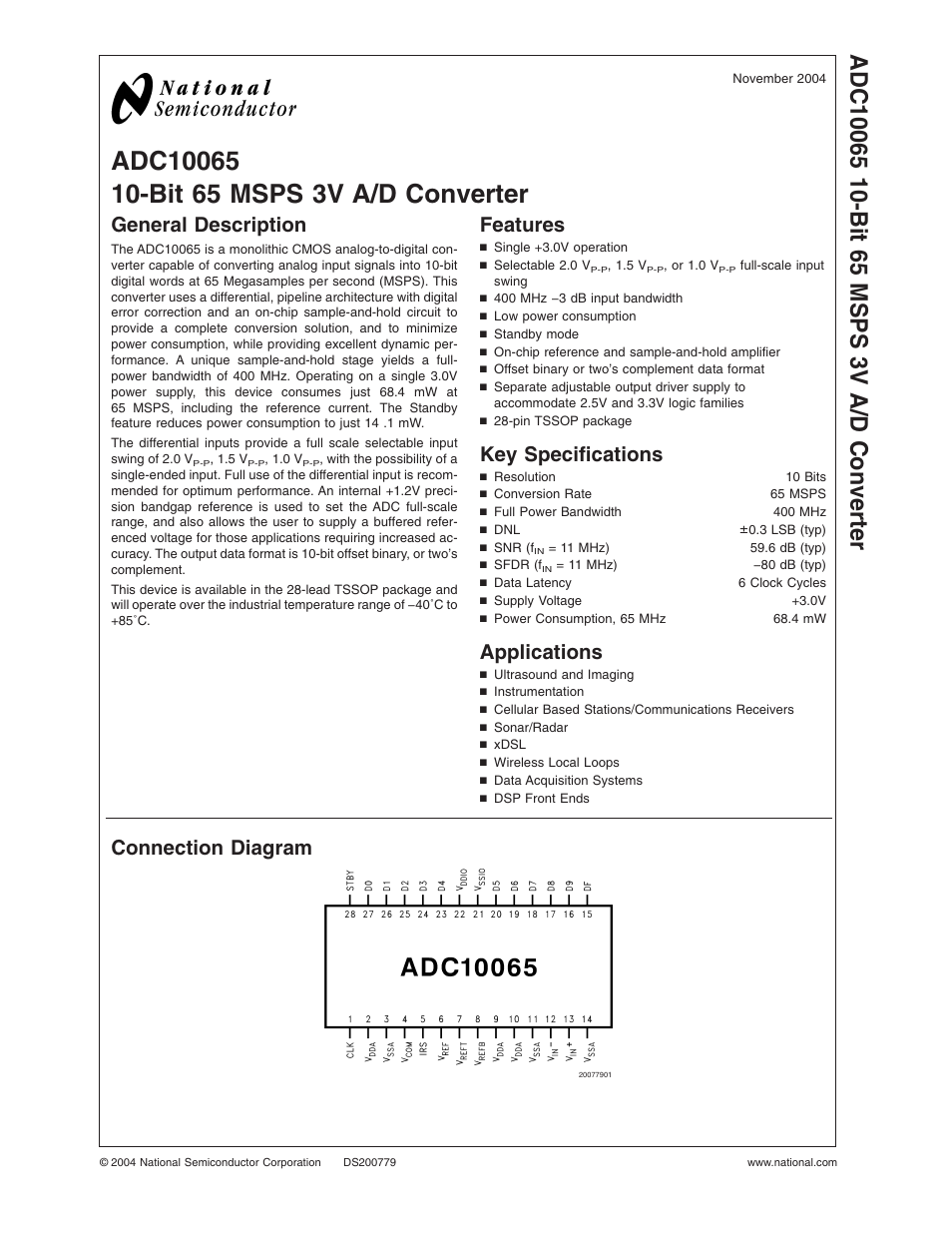 Rainbow Electronics ADC10065 User Manual | 19 pages