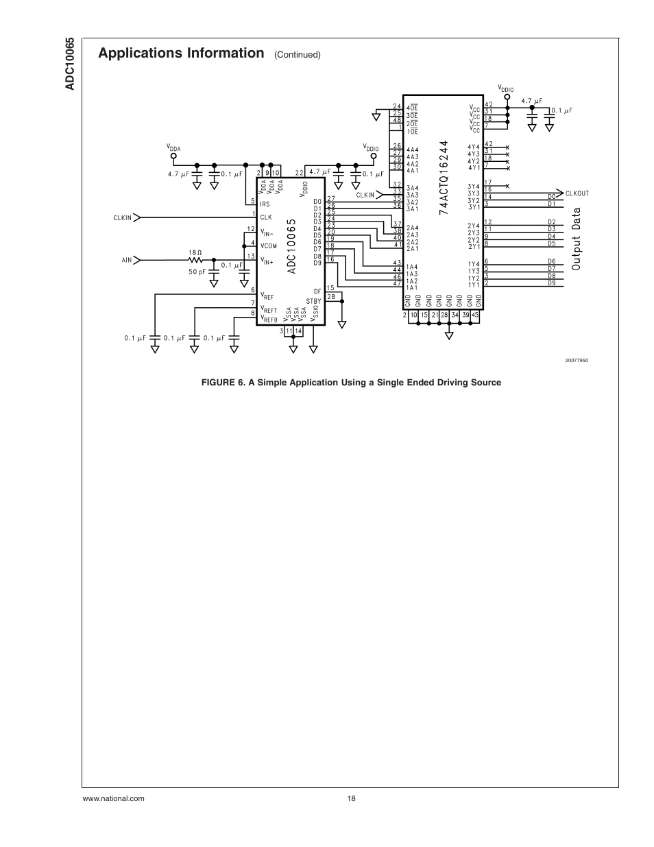 Applications information | Rainbow Electronics ADC10065 User Manual | Page 18 / 19