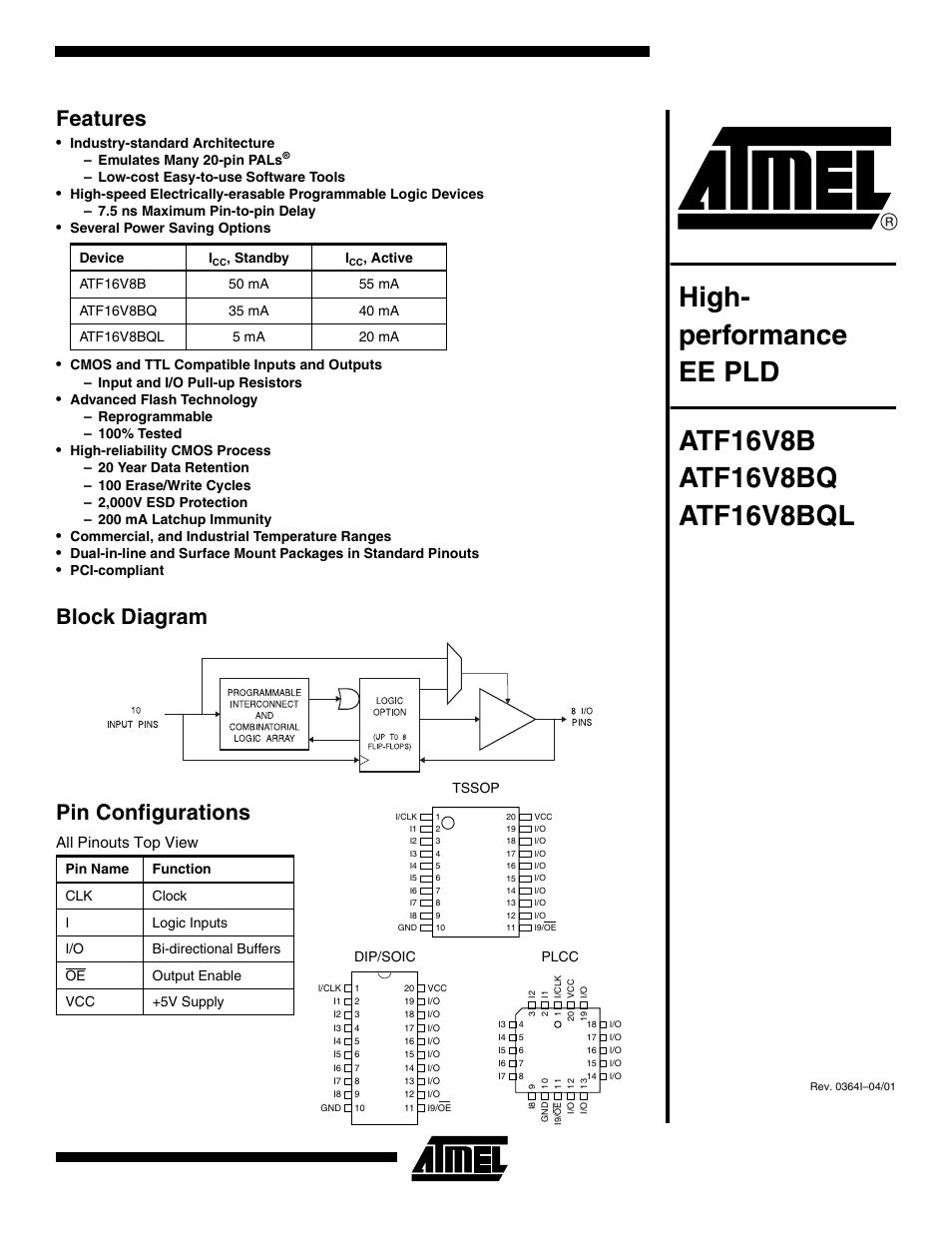 Rainbow Electronics ATF16V8BQL User Manual | 19 pages