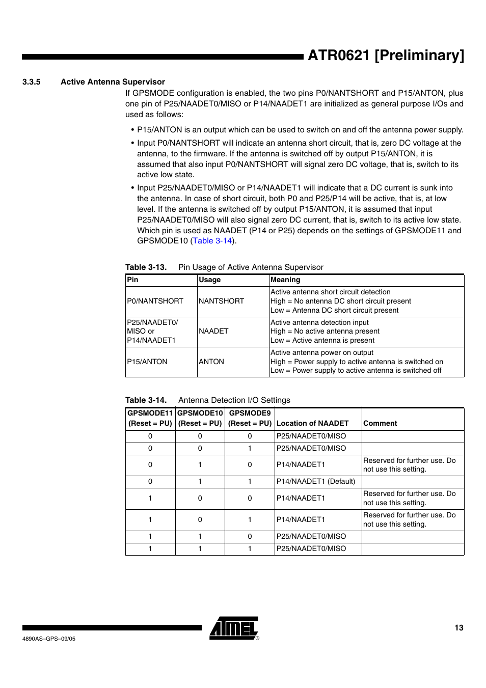 Atr0621 [preliminary | Rainbow Electronics ATR0621 User Manual | Page 13 / 20