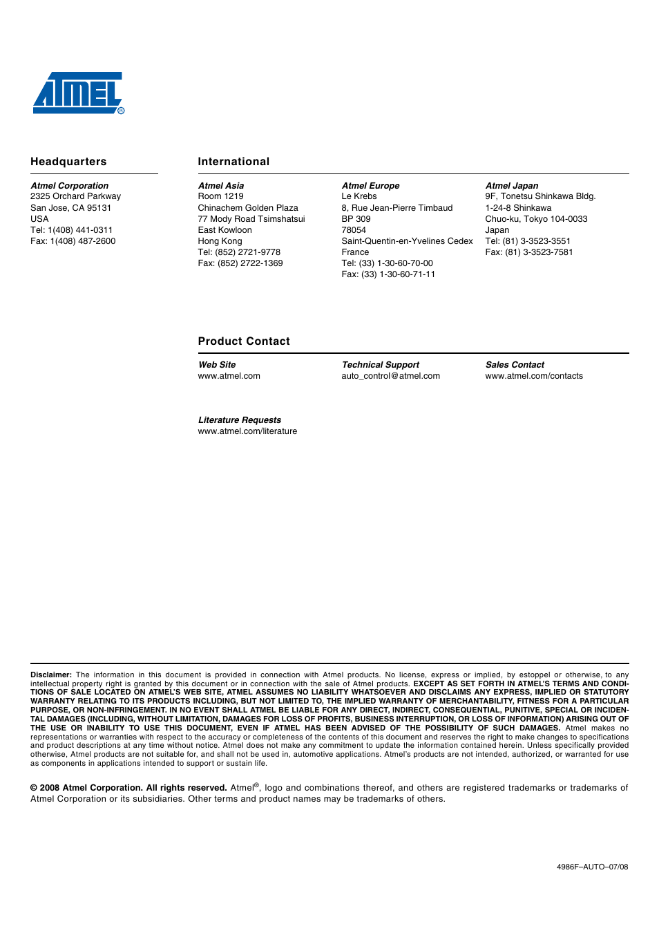 Rainbow Electronics ATA6624 User Manual | Page 29 / 29