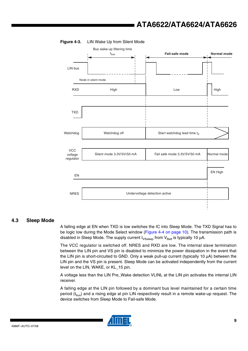 3 sleep mode, Result | Rainbow Electronics ATA6624 User Manual | Page 9 / 29