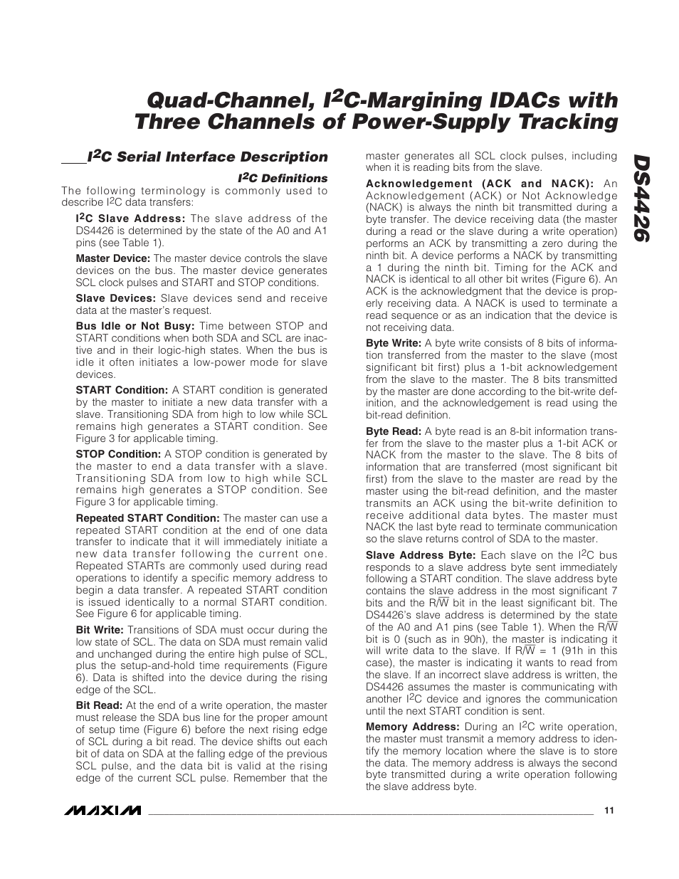 Ds4426 quad-channel, i | Rainbow Electronics DS4426 User Manual | Page 11 / 15