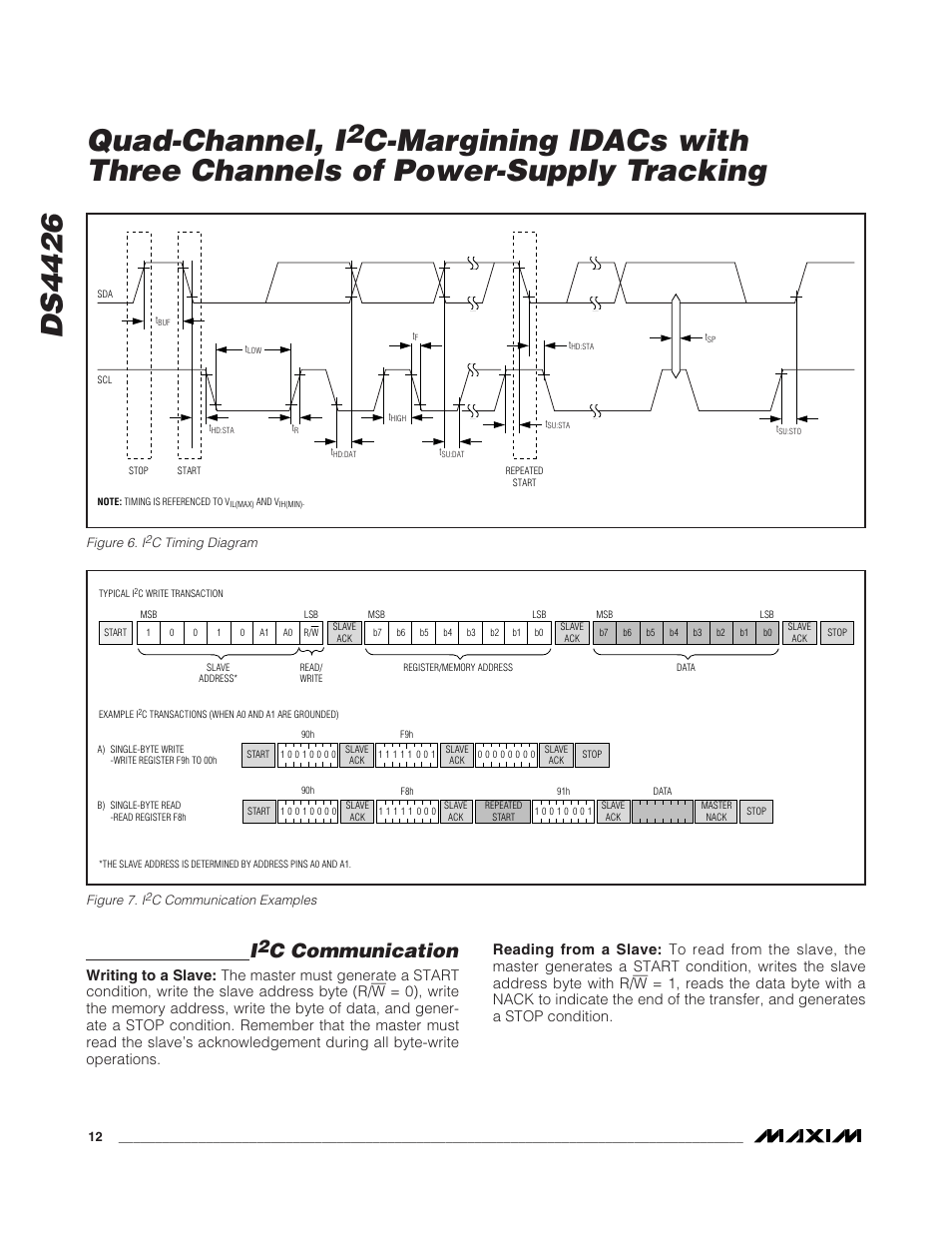 Ds4426, Quad-channel, i, C communication | Rainbow Electronics DS4426 User Manual | Page 12 / 15
