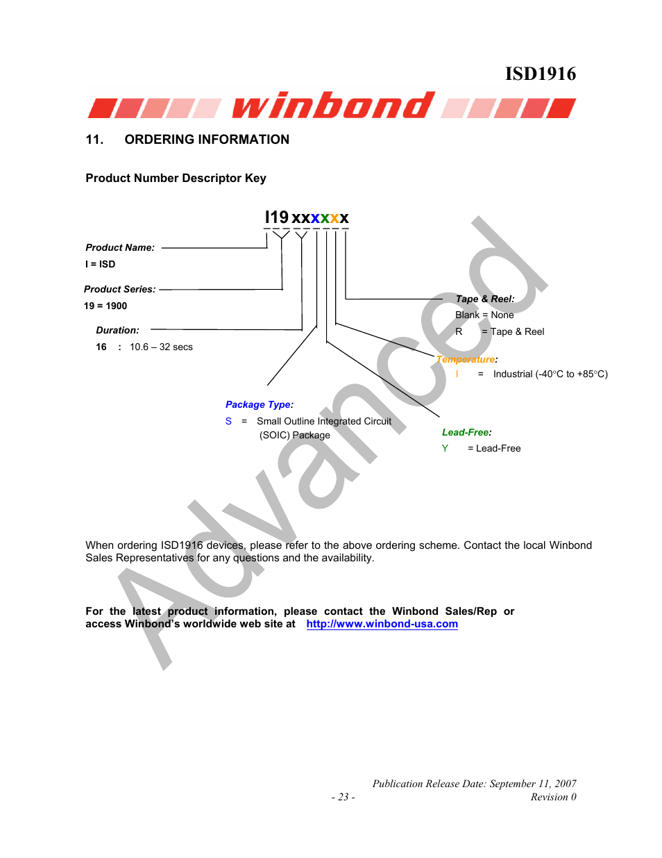 Isd1916 | Rainbow Electronics ISD1916 User Manual | Page 23 / 25