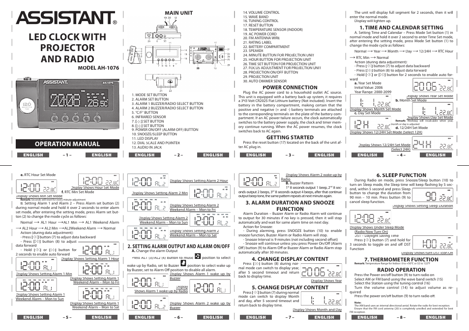 ASSISTANT AH-1076 User Manual | 8 pages