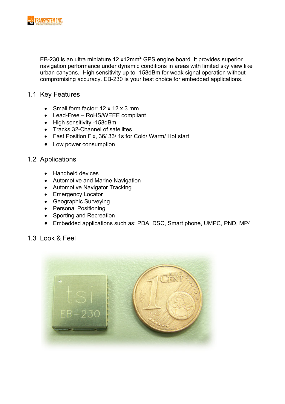 Eb-230 data sheet | Rainbow Electronics EB-230 User Manual | Page 4 / 10