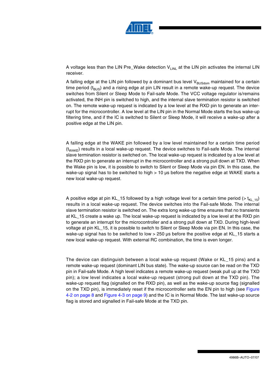 Draft, Wake-up scenarios from silent or sleep mode | Rainbow Electronics ATA6626 User Manual | Page 12 / 28