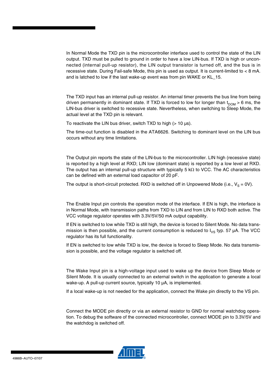 Draft | Rainbow Electronics ATA6626 User Manual | Page 5 / 28