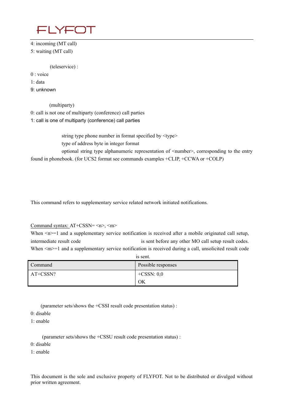 10 supplementary service notifications +cssn, 1 description, 2 syntax | 3 defined values, 10 supplementary, Service notifications +cssn | Rainbow Electronics 900 User Manual | Page 100 / 239