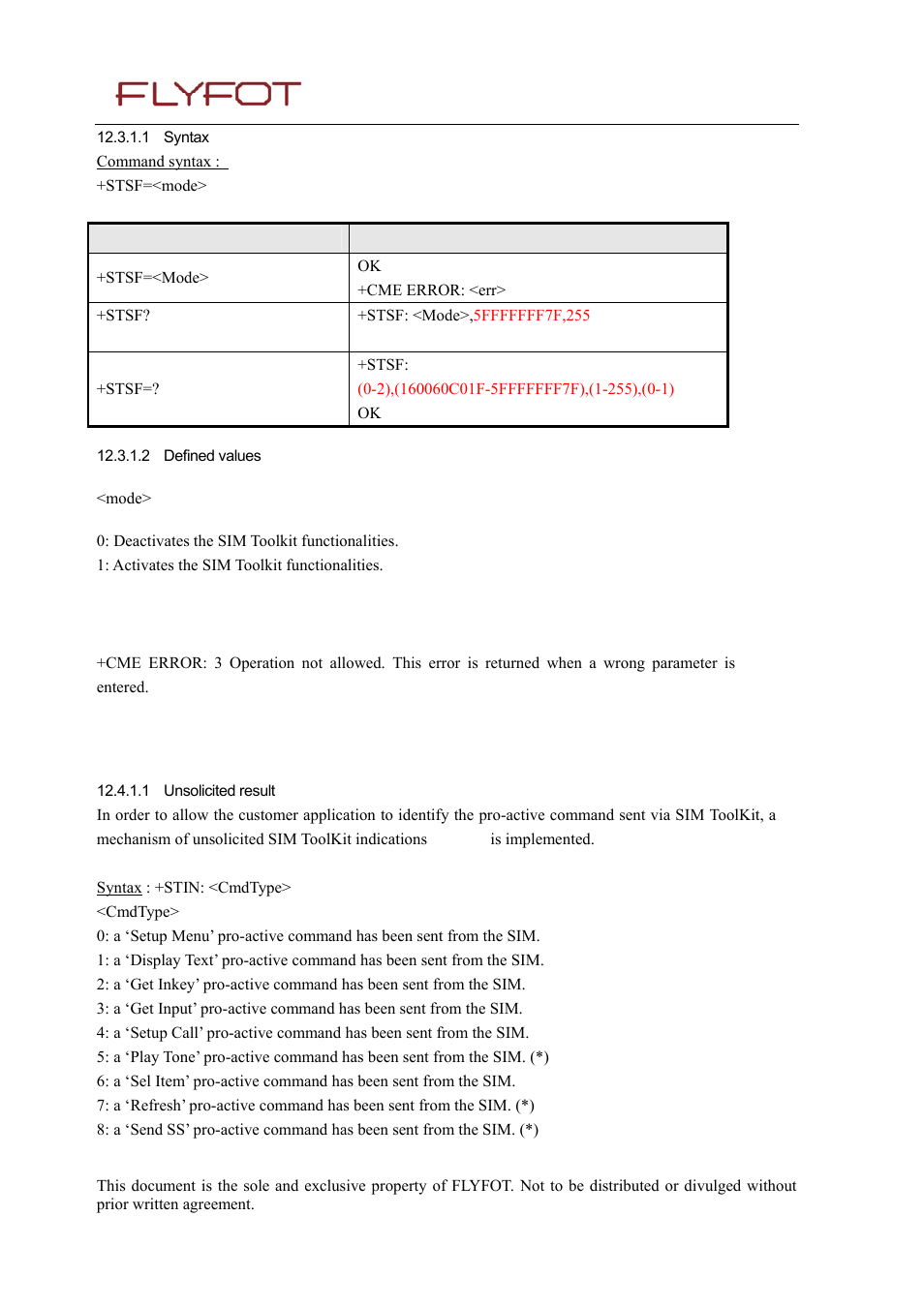 1 syntax, 2 defined values, 2 error codes | 4 sim toolkit indication (+stin), 1 unsolicited result, 4 sim, Toolkit, Indication (+stin) | Rainbow Electronics 900 User Manual | Page 107 / 239