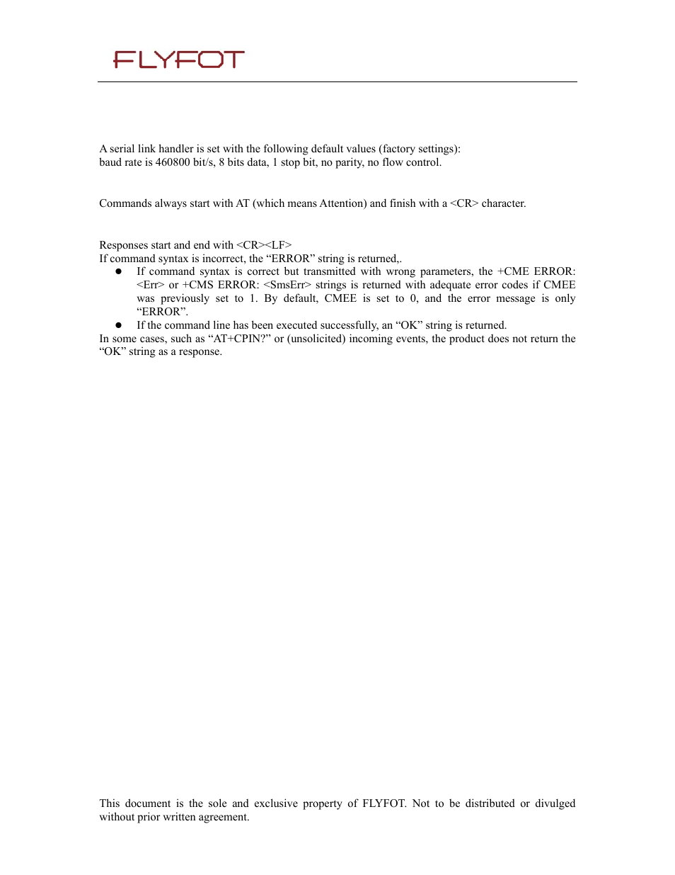 2 at commands features, 1 flyfot line settings, 2 command line | 3 information responses and result codes, At commands features, 1 flyfot, Line, Settings, 2 command, Information responses and result codes | Rainbow Electronics 900 User Manual | Page 11 / 239