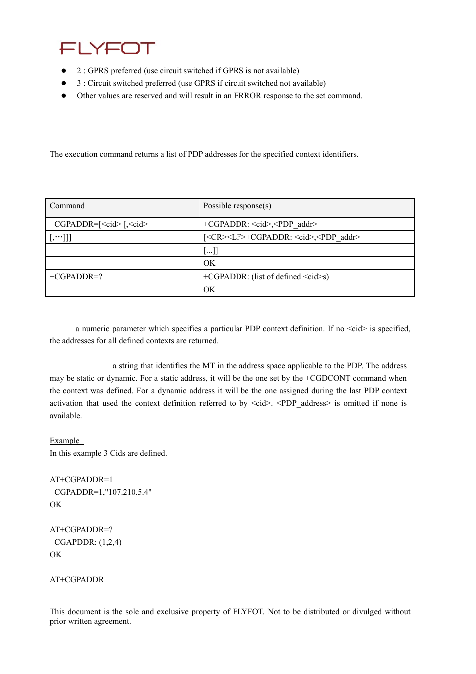 10 show pdp address +cgpaddr, 1 descriptio, 2 syntax | 3 defined values, 10 show, Address +cgpaddr | Rainbow Electronics 900 User Manual | Page 134 / 239
