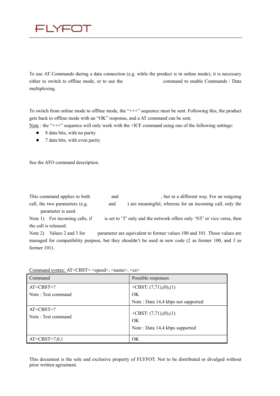 16 data commands, 1 using at commands during a data connection, 1 switch from online to offline mode | 2 switch from offline to online mode, 2 bearer type selection +cbst, 1 description, 2 syntax, 16 data, Commands, Using at commands during a data connection | Rainbow Electronics 900 User Manual | Page 156 / 239