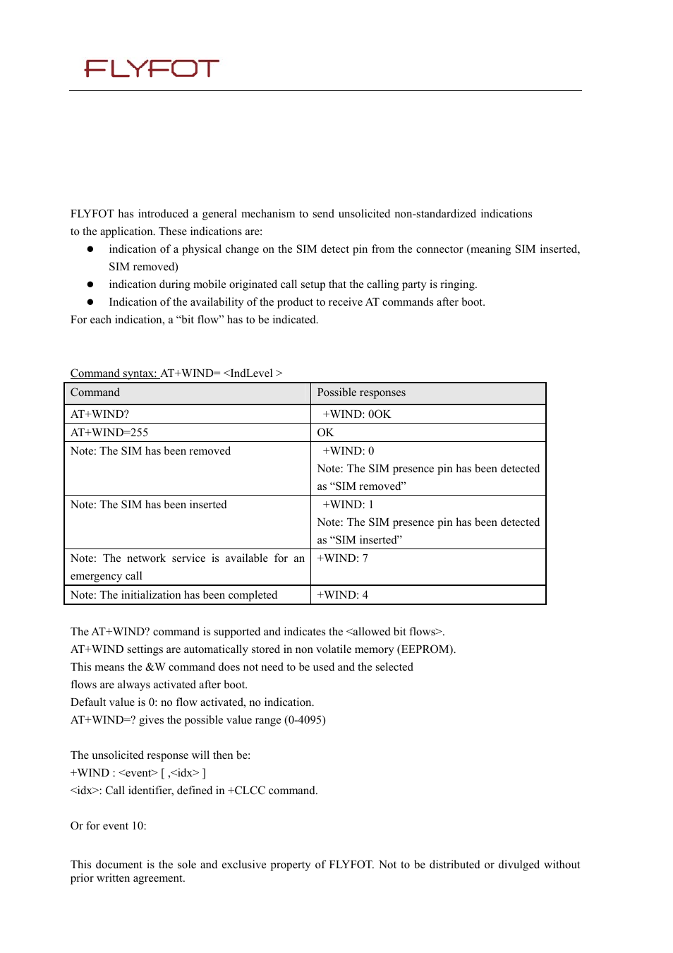 18 specific at commands, 1 general indications +wind, 1 description | 2 syntax, 18 specific, Commands, 1 general, Indications, Wind | Rainbow Electronics 900 User Manual | Page 169 / 239