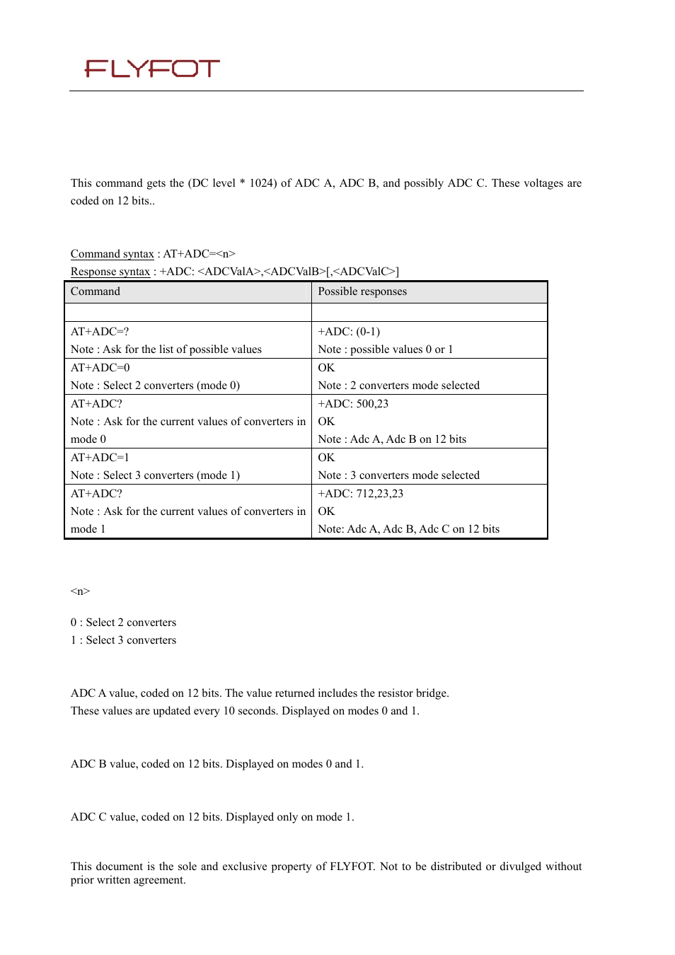 2 analog digital converters measurements +adc, 1 description, 2 syntax | 3 defined values, 2 analog, Digital, Converters measurements +adc | Rainbow Electronics 900 User Manual | Page 172 / 239