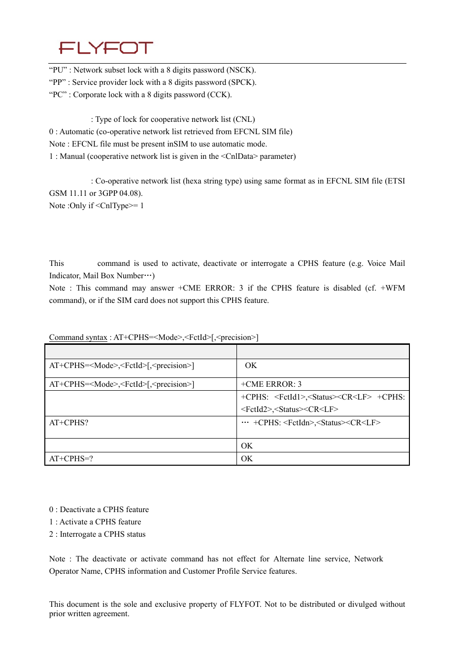 26 cphs command: +cphs, 1 description, 2 syntax | 3 defined values, Cphs command: +cphs | Rainbow Electronics 900 User Manual | Page 193 / 239