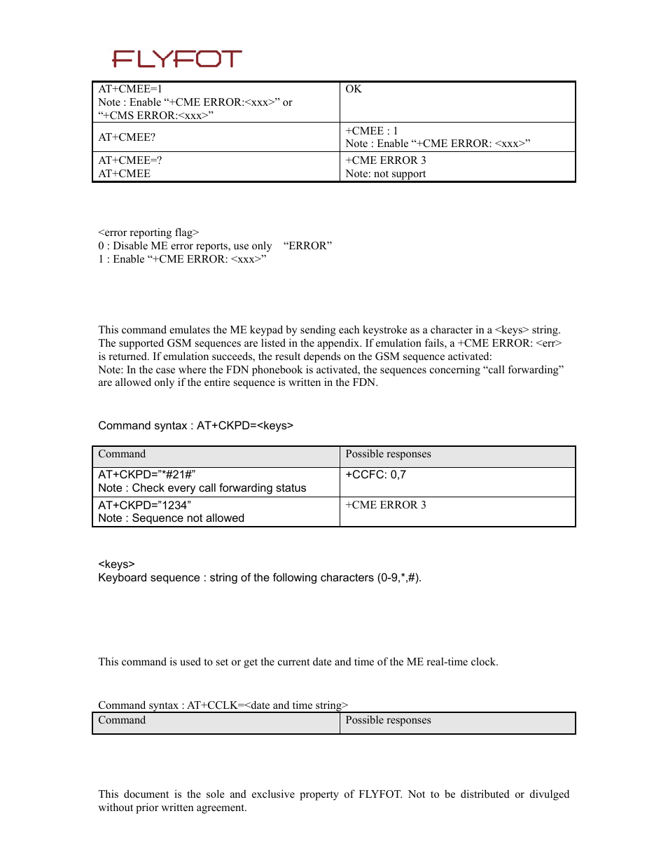 3 defined values, 15 keypad control +ckpd, 1 description | 2 syntax, 16 clock management +cclk, Keypad control +ckpd, 16 clock, Management, Cclk | Rainbow Electronics 900 User Manual | Page 20 / 239