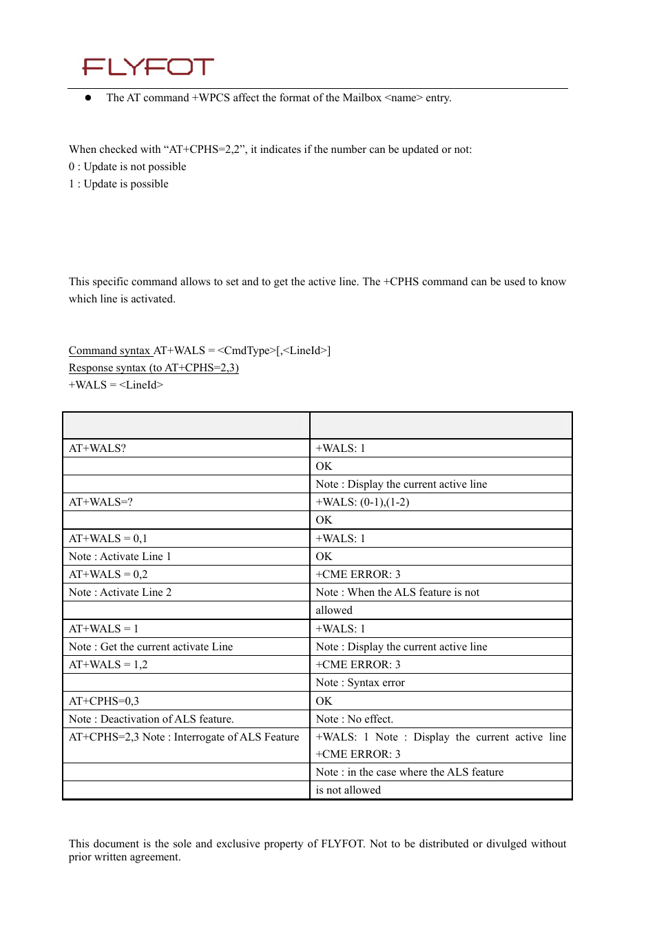 39 flyfot alternate line service: +wals, 1 description, 2 syntax | Flyfot alternate line service: +wals | Rainbow Electronics 900 User Manual | Page 210 / 239