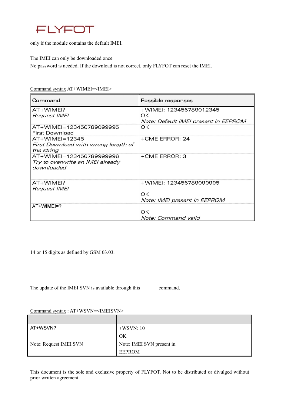 2 syntax, 3 defined values, 49 write imei svn: +wsvn | 1 description, Write imei svn: +wsvn | Rainbow Electronics 900 User Manual | Page 225 / 239