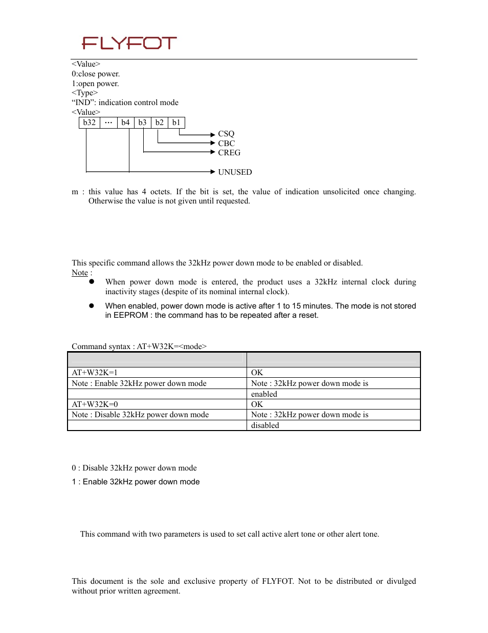 20 32khz power down mode +w32k, 1 description, 2 syntax | 3 defined values, 21 set alert tone command +tmel, 32khz power down mode +w32k, Set alert tone command +tmel | Rainbow Electronics 900 User Manual | Page 23 / 239