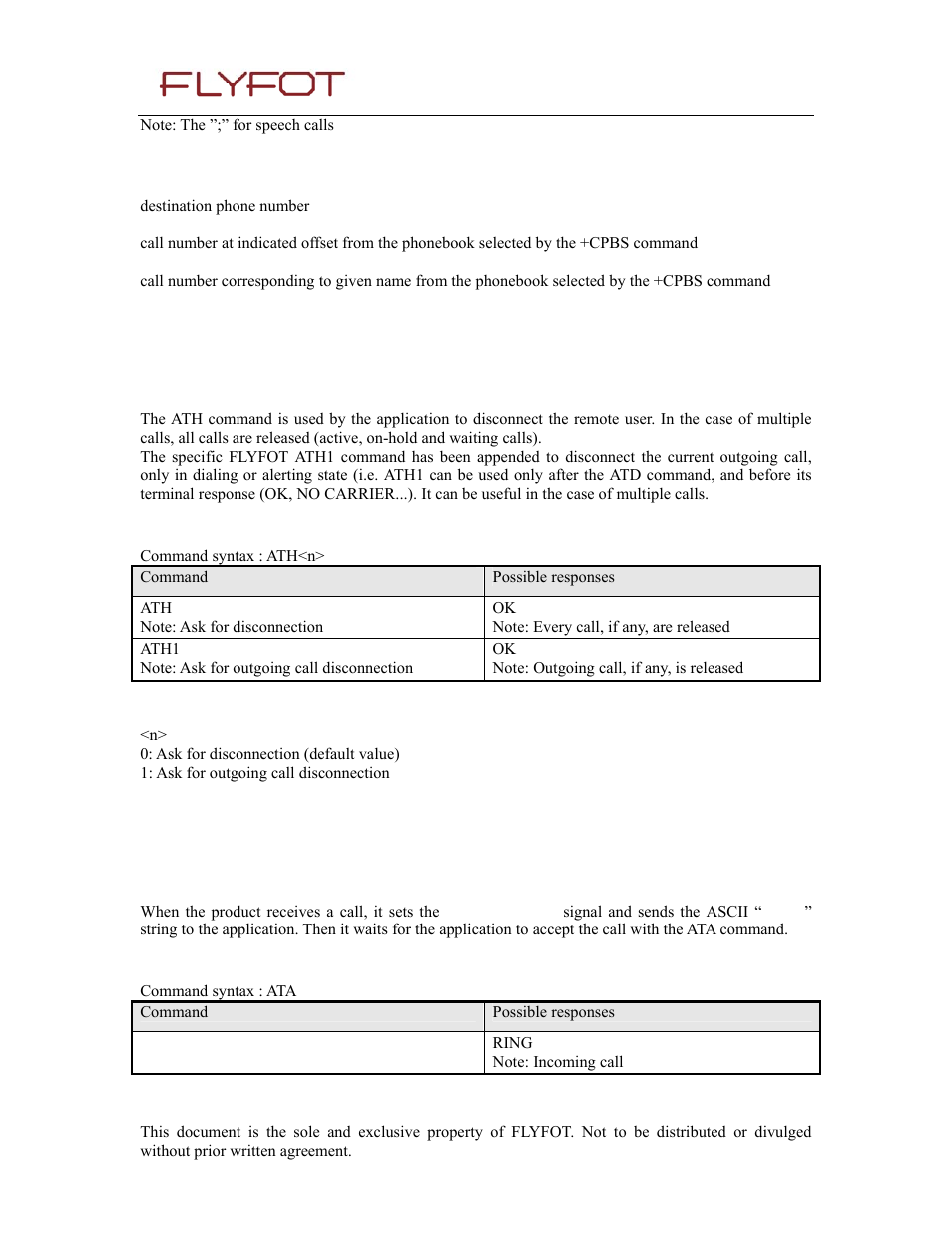 3 defined values, 2 hang-up command h, 1 description | 2 syntax, 3 answer a call a, Hang-up command h, Answer a call a | Rainbow Electronics 900 User Manual | Page 28 / 239
