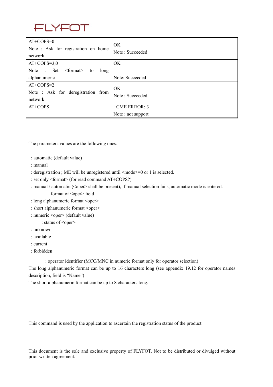 3 defined values, 3 network registration +creg, 1 description | 3 network, Registration, Creg | Rainbow Electronics 900 User Manual | Page 45 / 239