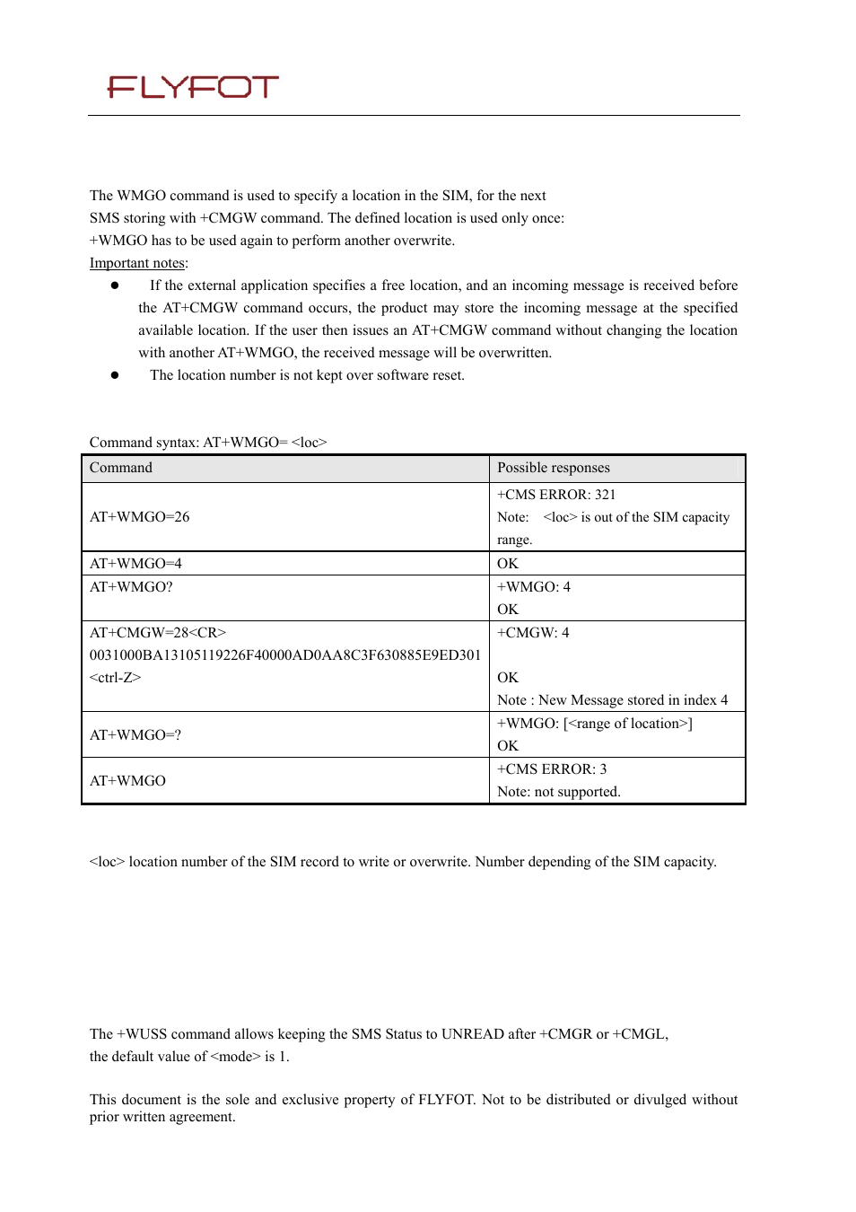 15 message overwriting +wmgo, 1 description, 2 syntax | 3 defined values, 16 unchange sms status +wuss, 15 message, Overwriting, Wmgo, 16 unchange, Status +wuss | Rainbow Electronics 900 User Manual | Page 83 / 239