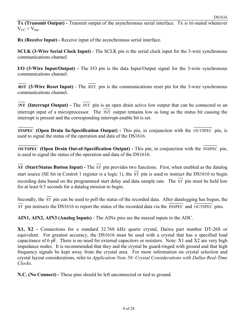 Rainbow Electronics DS1616 User Manual | Page 4 / 28