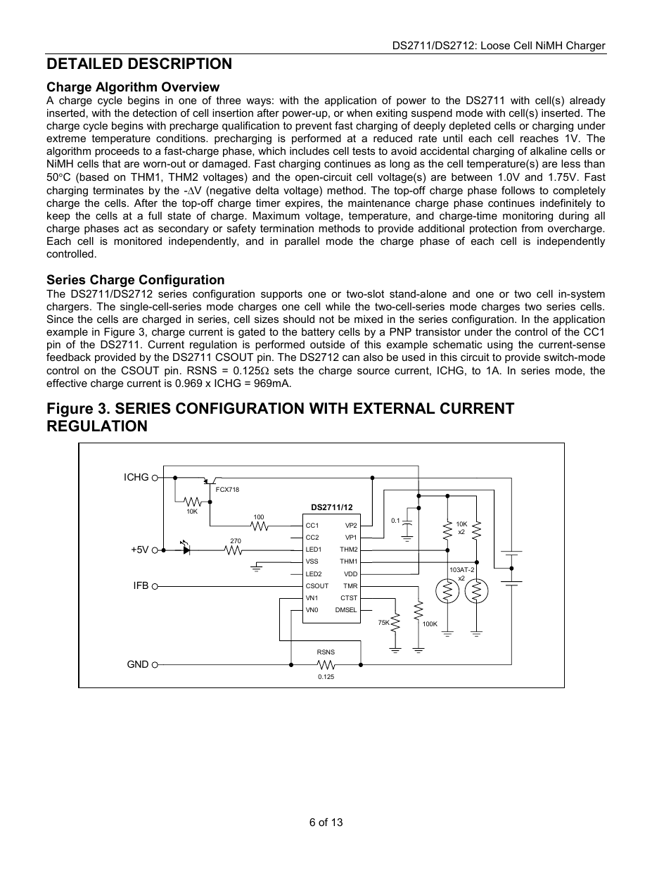 Detailed description, Charge algorithm overview, Series charge configuration | Rainbow Electronics DS2712 User Manual | Page 6 / 13